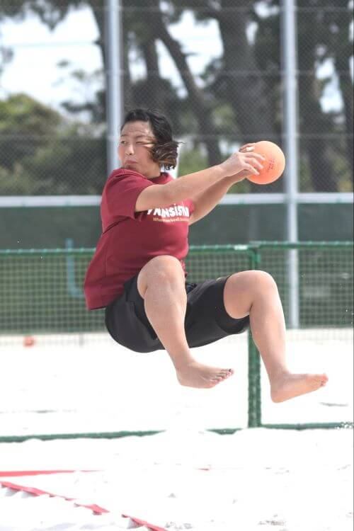 2019年10月、浜松での講習会での大谷。空中で一回転するスピンシュートがまだ打てなかった