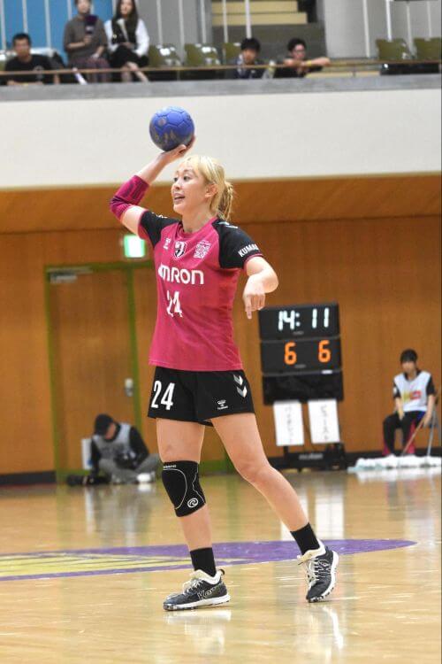 5年ぶりにリーグHに復帰した細江。熊本ビューストピンディーズの一員になった=2025年9月