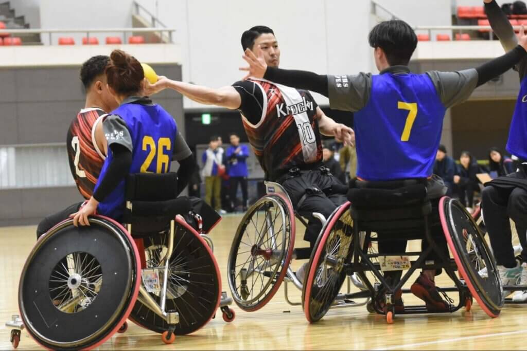 諸岡晋之助（Knockü SC新宿）は車いすハンドボール日本代表のエース＝2025年11月、徳島県鳴門市アミノバリューホールで（久保写す、以下すべて）