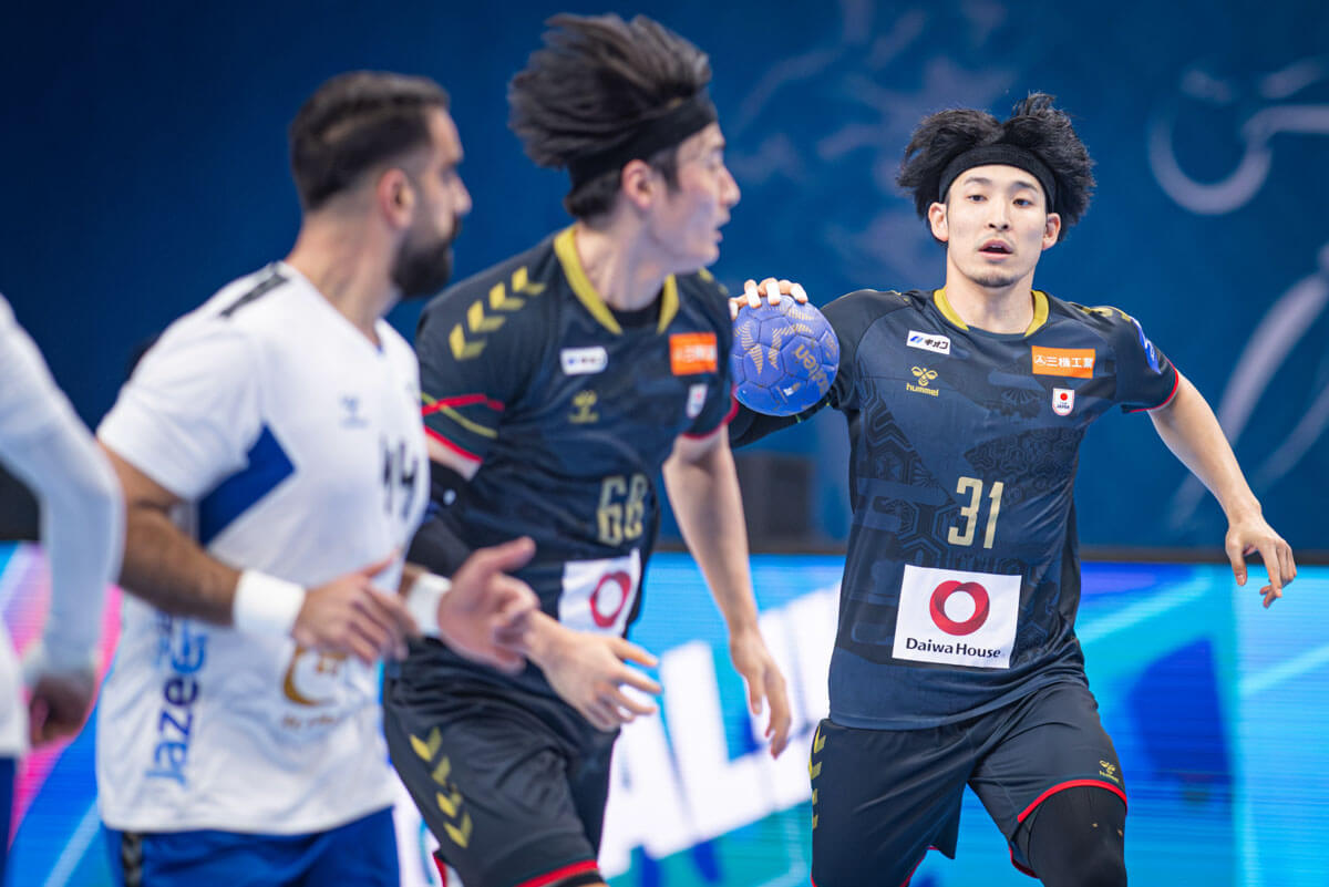 日本ークウェート戦より=2026年1月29日、クウェートのシェイク・サード・アル=アブドゥッラー屋内競技場で(提供:クウェートハンドボール協会ⒸKUWAIT HANDBALL ASSOCIATION)