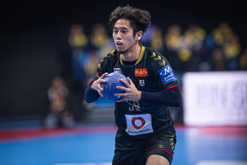 日本ークウェート戦より=2026年1月29日、クウェートのシェイク・サード・アル=アブドゥッラー屋内競技場で(提供:クウェートハンドボール協会ⒸKUWAIT HANDBALL ASSOCIATION)