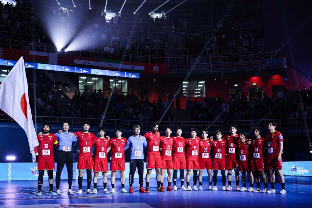 対クウェート戦より=2026年1月23日、クウェートのシェイク・サード・アル=アブドゥッラー屋内競技場で(提供:クウェートハンドボール連盟)