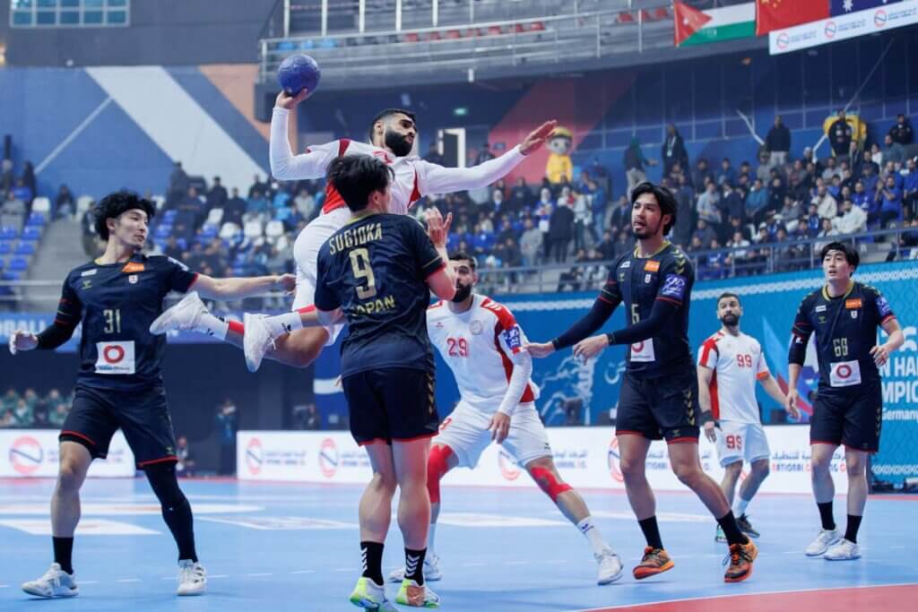 日本ーバーレーン戦より＝2026年1月27日、クウェートのシェイク・サード・アル＝アブドゥッラー屋内競技場で（提供：クウェートハンドボール協会ⒸKUWAIT HANDBALL ASSOCIATION）