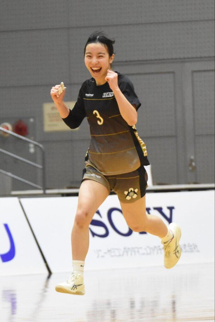 得点を決めて喜ぶ中筋。高岡向陵での3年間の財産を携え、次のステージに挑む