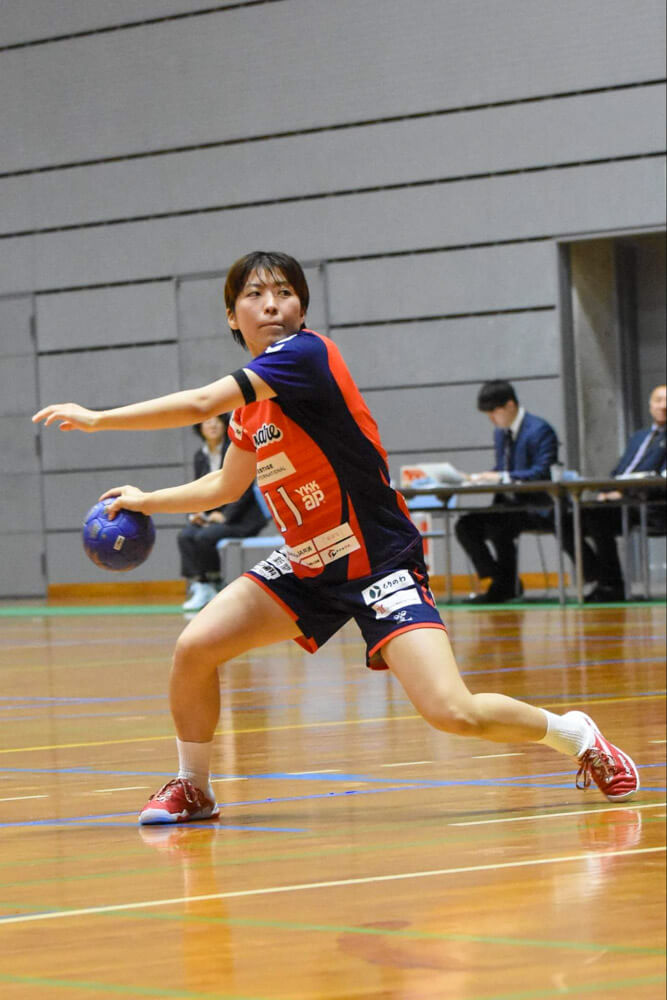 HC名古屋からアランマーレ富山に移籍した徳田百合子。チームメイトと息が合うようになれば、気の利いた動きがもっと見られるはず