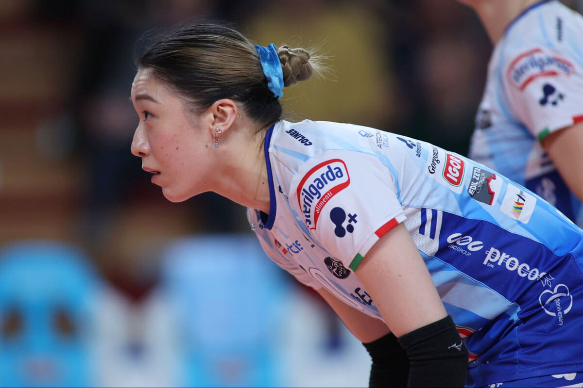 チャンピオンズリーグ・プレーオフはスカンディッチと対戦。ホームでの1戦目の石川真佑＝2026年2月18日（写真提供：Igor Volley Novara）