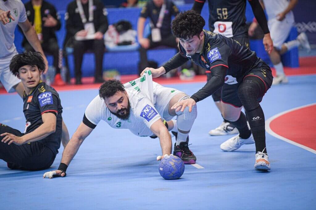 日本ーサウジアラビア戦より=2026年1月17日、クウェートのシェイク・サード・アル=アブドゥッラー屋内競技場で(提供:クウェートハンドボール連盟)