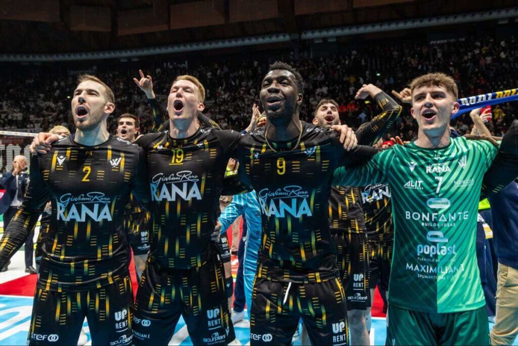 2026年2月7日、コッパ・イタリア準決勝第2戦でペルージャをストレートで下したヴェローナ＝写真提供：Lega Pallavolo Serie A