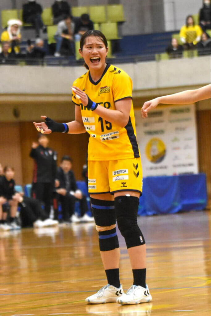 意識の高い上田遥歌（大阪ラヴィッツ）。東海大学の途中までバックプレーヤーだったこともあり、ロングシュートにチャレンジしている