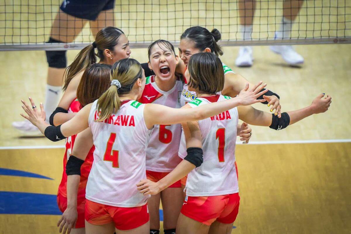 バレーボール女子日本代表はAVCアジア選手権で韓国にストレート勝ちした＝2026年8月23日、中国・天津で（提供：AVC）