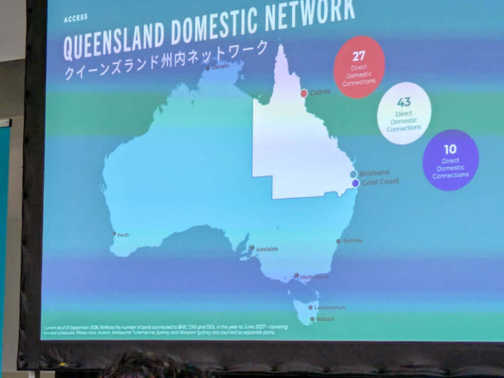 クイーンズランド州のケアンズ、ブリスベン、ゴールドコーストから豪州各地への直行便ネットワーク