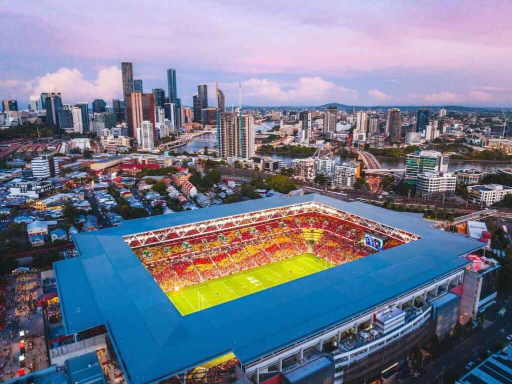 ブリスベンのサンコープ・スタジアム。2027年ラグビーワールドカップの会場であり、2032五輪の開閉会式会場でもあるⒸTourism & Events Queensland