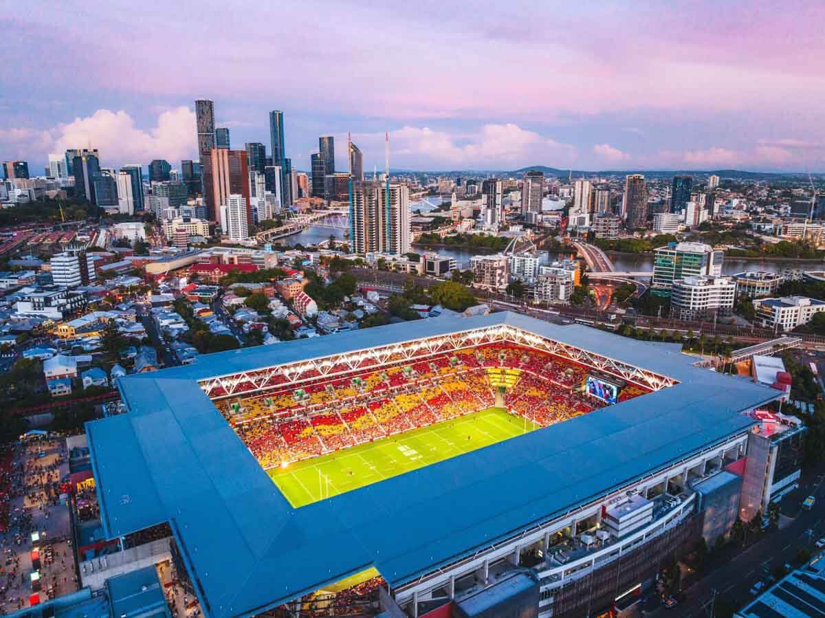 ブリスベンのサンコープ・スタジアム。2027年ラグビーワールドカップの会場であり、2032五輪の開閉会式会場でもあるⒸTourism & Events Queensland