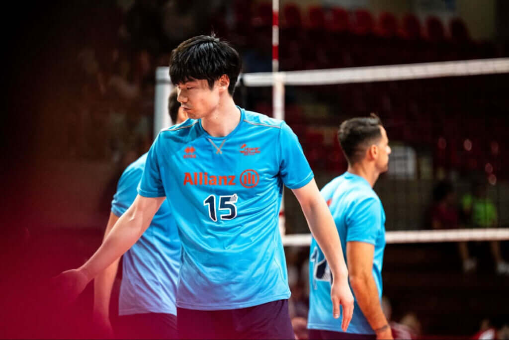準決勝オリンピアコス戦での大塚=2026年10月10日、イタリア・イェジで(写真提供:Jesi Volley & Sport)